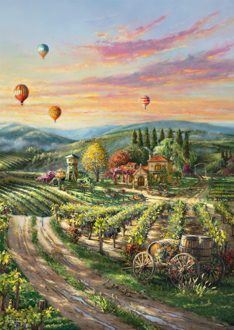 PQ Puzzle 1000 el. THOMAS KINKADE Winnica w dolinie